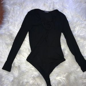 Black long sleeve bodysuit
